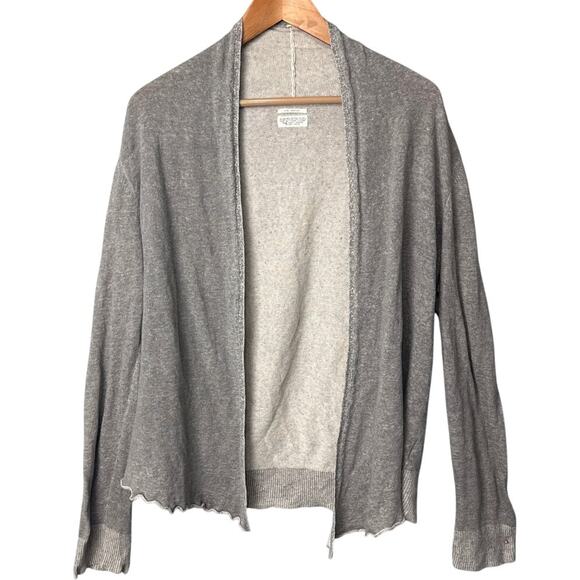 AllSaints Spitalfields Linen Blend Cardigan Size M Gray Oversized Gritty Urban - Picture 1 of 8